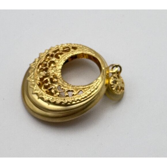 Vintage Gold Tone Filigree Drop Earrings Hoops Classic Elegant Bold 80s - Picture 4 of 6